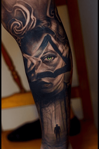 #Onlythebesttattooart #tattoo #ink #cristianrodrigueztattoos #blackandgrey #realism #surrealism #dotwork #ornamental #tribal #gemetric #colortattoo #fuerteventura #eye #eyetattoo #greeneyes 